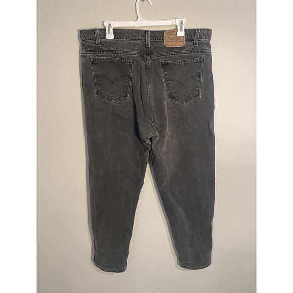 Vintage Levis 550 Jeans Mens 40x32 Black Relaxed Fit Tapered Leg Orange Tab 90s - Picture 7 of 13